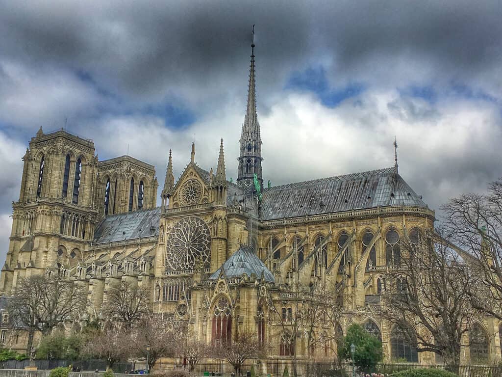 Notre-Dame Cathedral, a historic Gothic cathedral in Paris, France