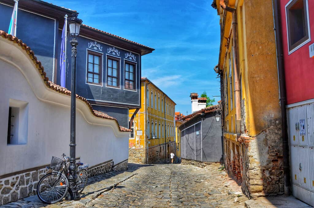 Old Town of Plovdiv, Bulgaria, featuring historic architecture.