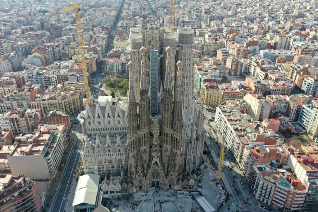 View of Sagrada Familia, Barcelona's iconic basilica.