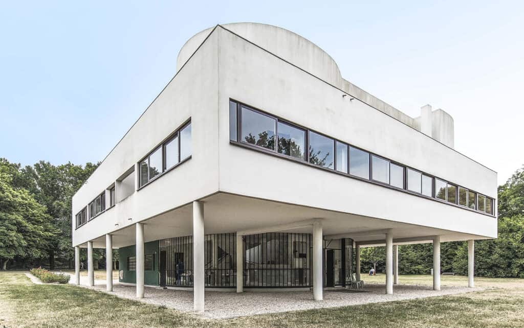 Le Corbusier’s Villa Savoye, a modernist architectural icon in Poissy, France