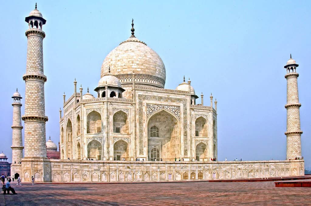 Taj Mahal, a stunning white marble mausoleum in India