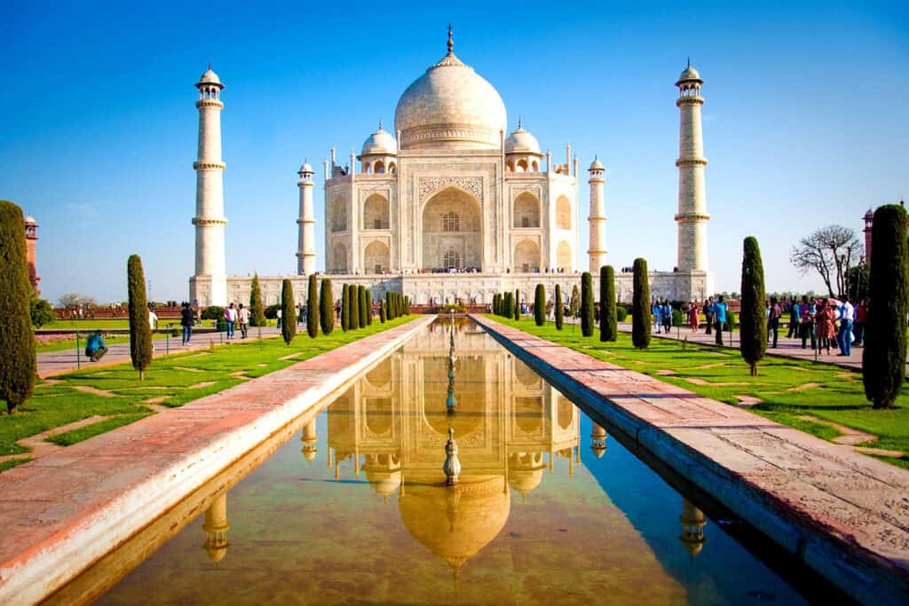 Taj Mahal, a famous mausoleum in Agra, India