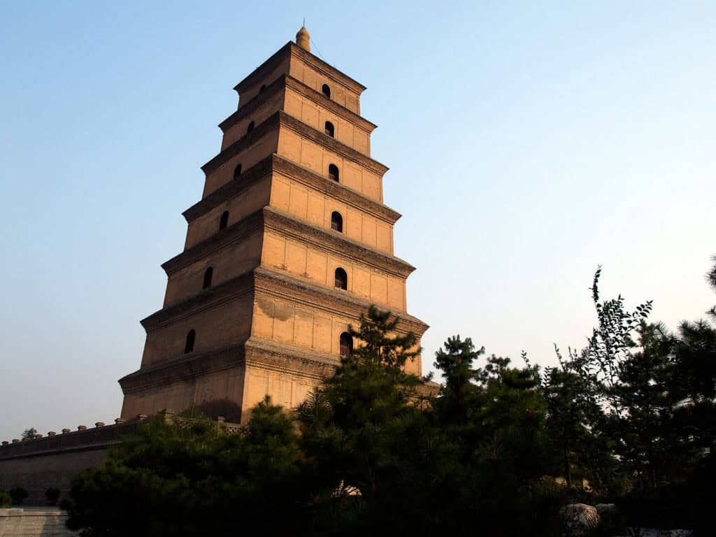 The Big Wild Goose Pagoda, a historic Buddhist pagoda in Xi'an, China