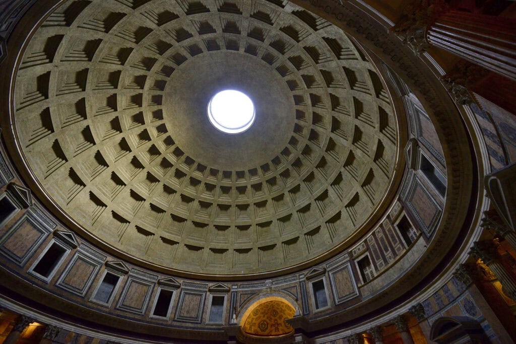 The Pantheon dome, a remarkable architectural feature in Rome.