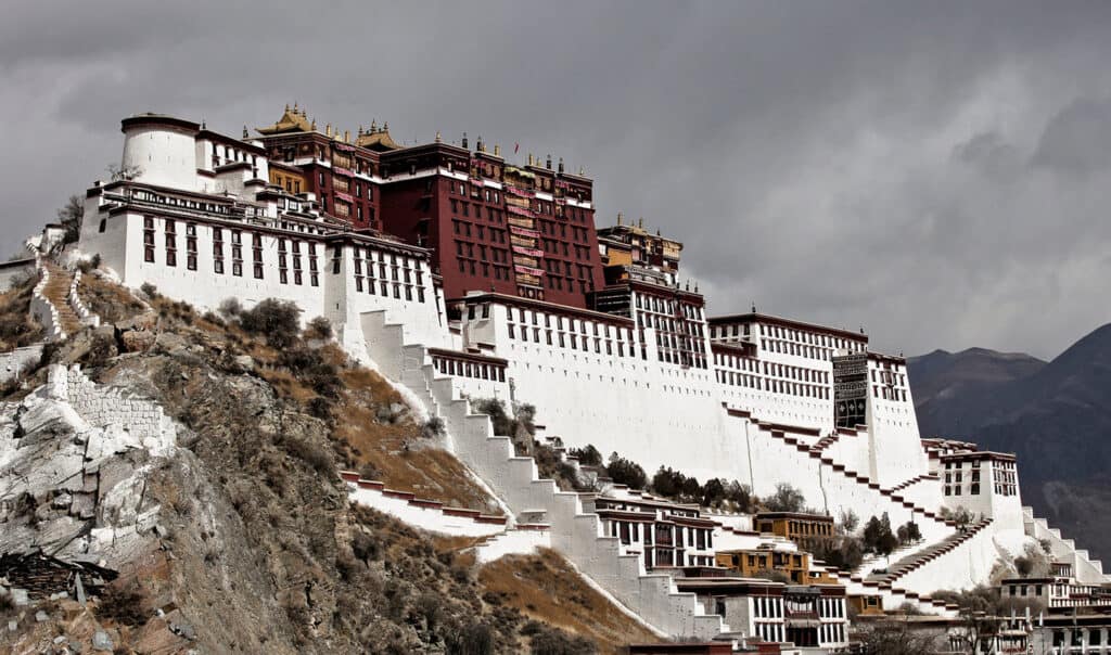 The Potala Palace, a historic fortress and residence in Lhasa, Tibet