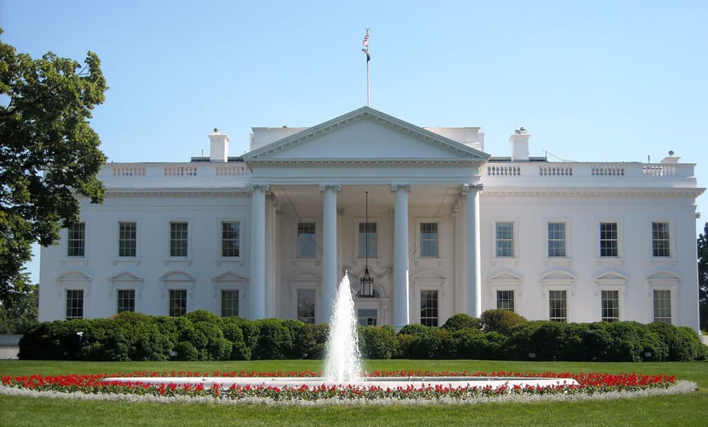 The White House, a neoclassical building in Washington, D.C.