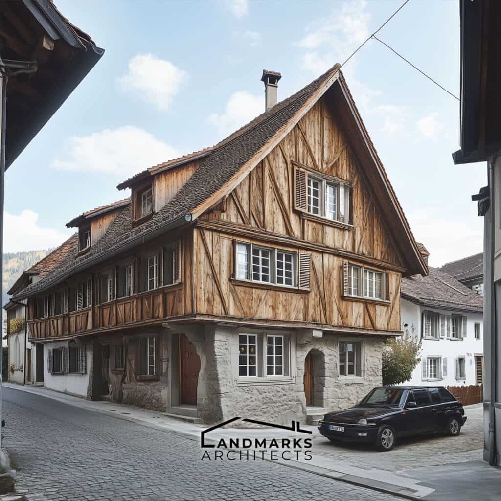 Traditional Swiss architecture adapts to local materials and climate