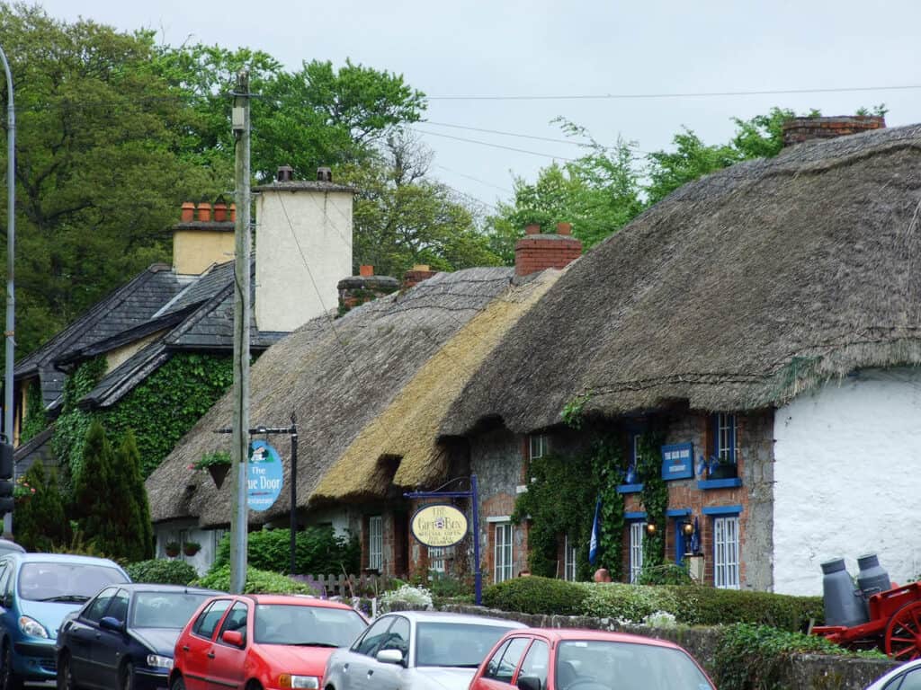 Adare Village, featuring traditional thatched cottages