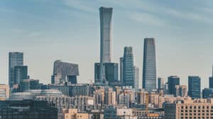 View of buildings in Beijing, showcasing modern and historic architecture