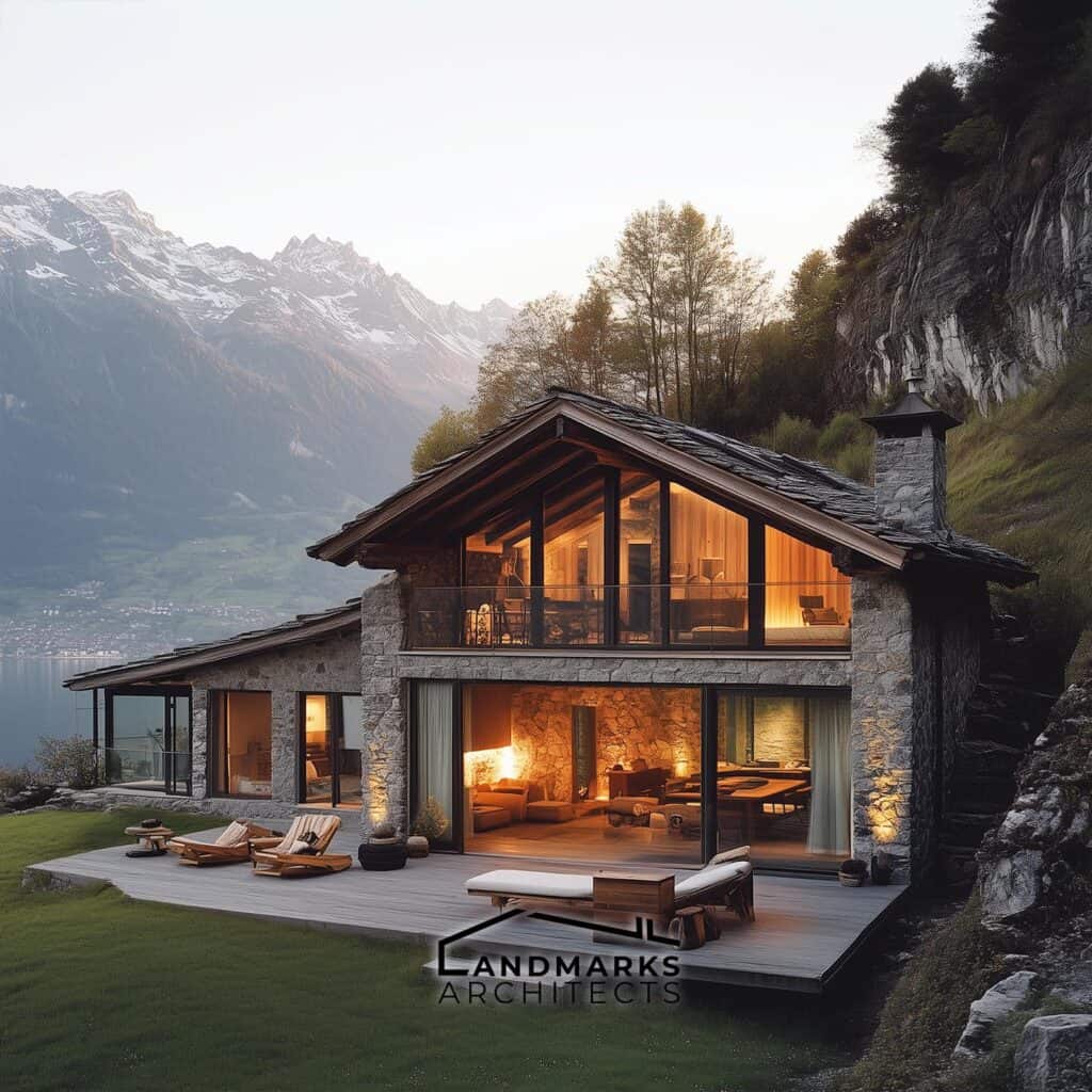 Traditional and modern Swiss architecture blend local materials with new techniques.