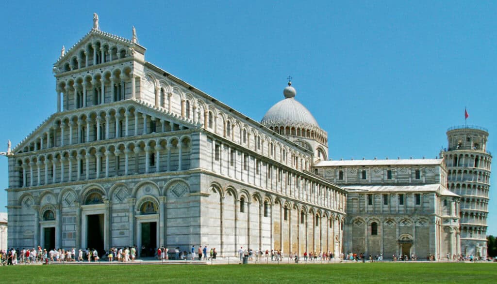 Pisa, a city in Tuscany, Italy, famous for its Leaning Tower.