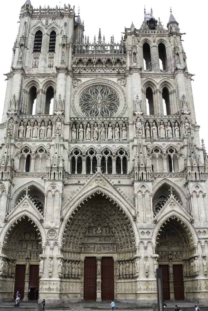 Facade of Amiens Cathedral, a masterpiece of Gothic architecture