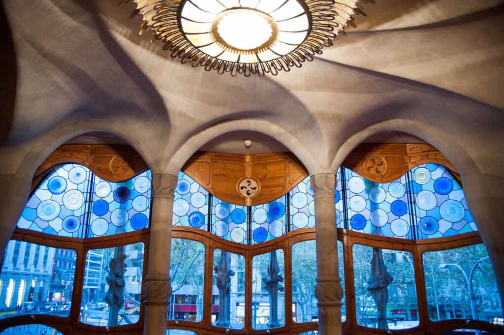 Casa Batlló interior, showcasing Gaudí's Art Nouveau design