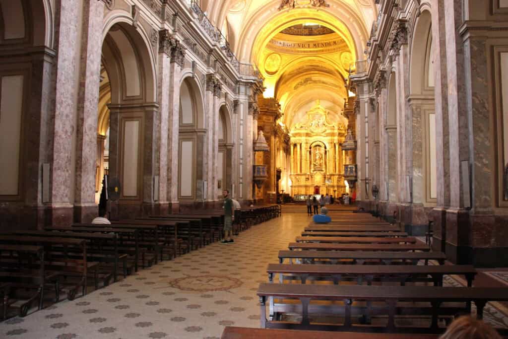 Interior of Buenos Aires Metropolitan Cathedral with ornate decor