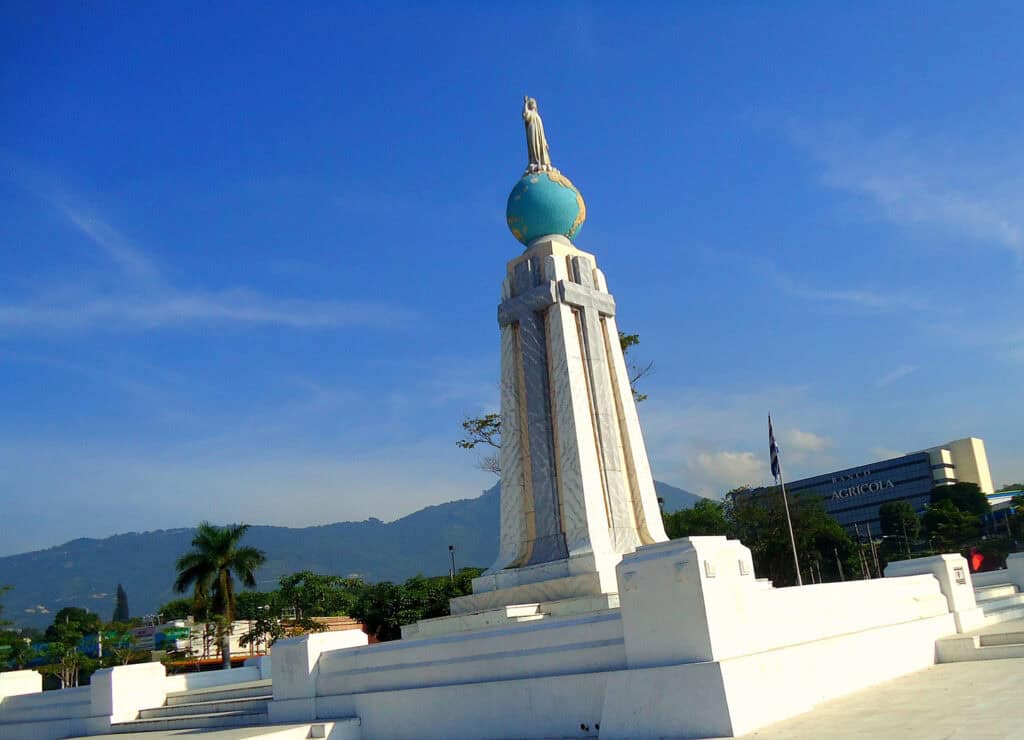 Monument to the Divine Savior of the World, iconic statue in San Salvador