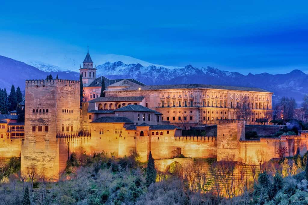 The Alhambra Palace in Granada, Andalusia, Spain.