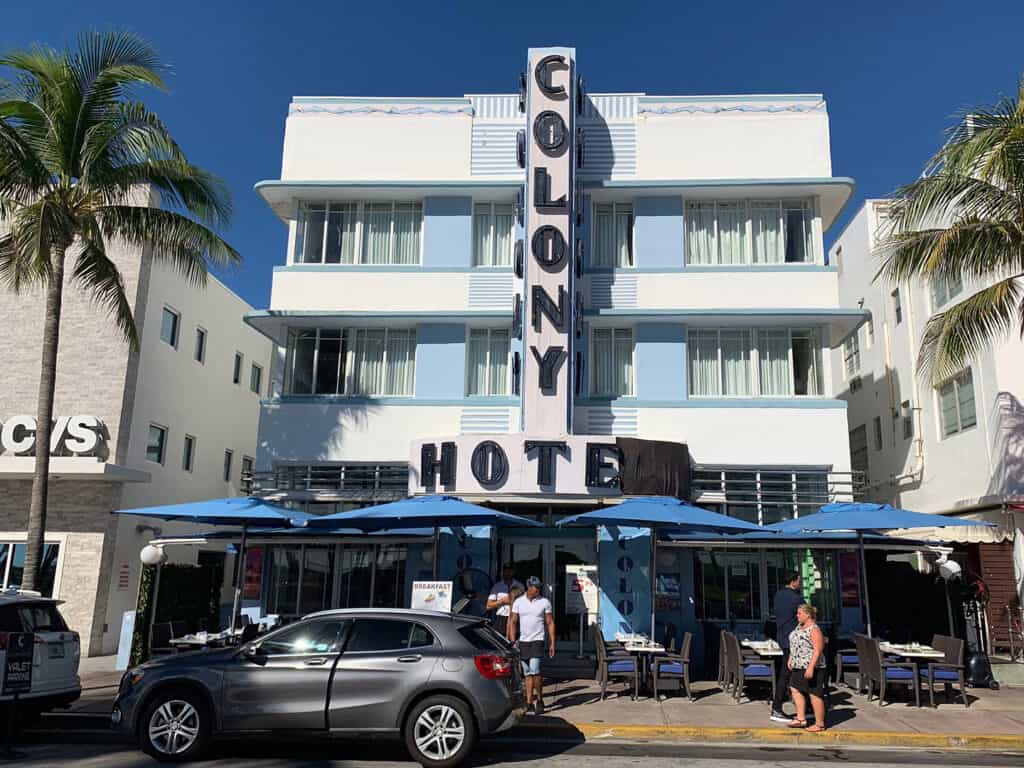 The Colony Hotel on Ocean Drive, iconic Art Deco landmark