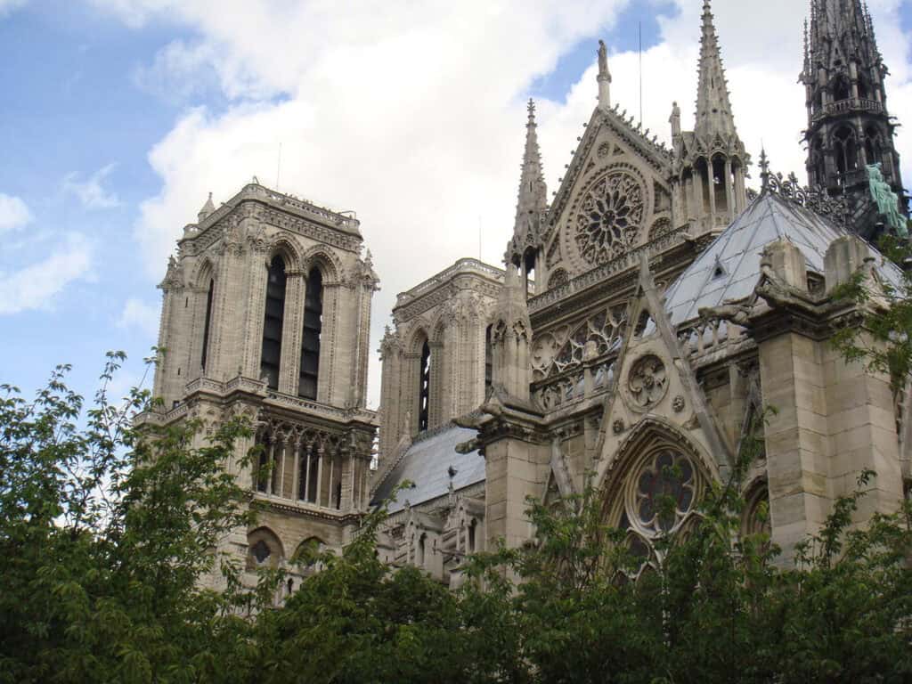 Gothic pointed arches of Notre-Dame de Paris.