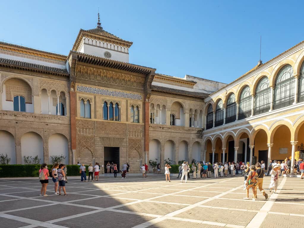 Exterior of the Royal Alcázars of Seville.