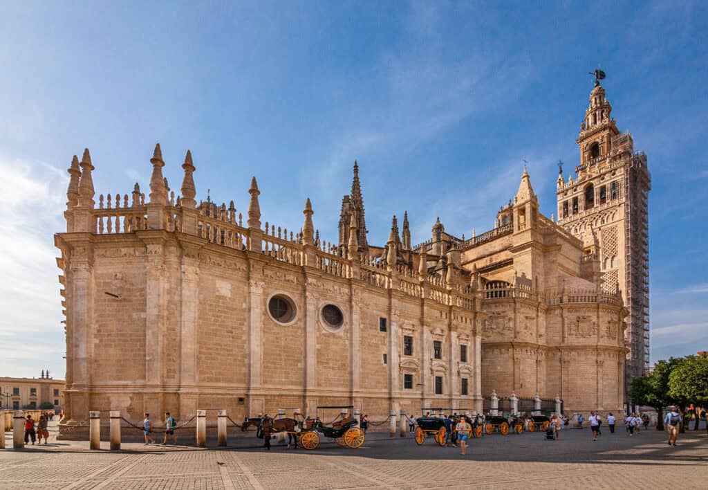 Seville Cathedral with Giralda Tower.