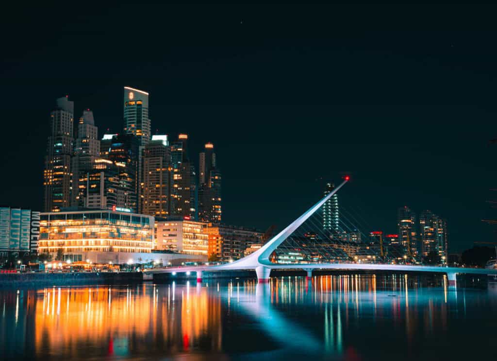 Buenos Aires skyline at night