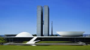 National Congress of Brazil, modernist twin towers and domes in Brasília