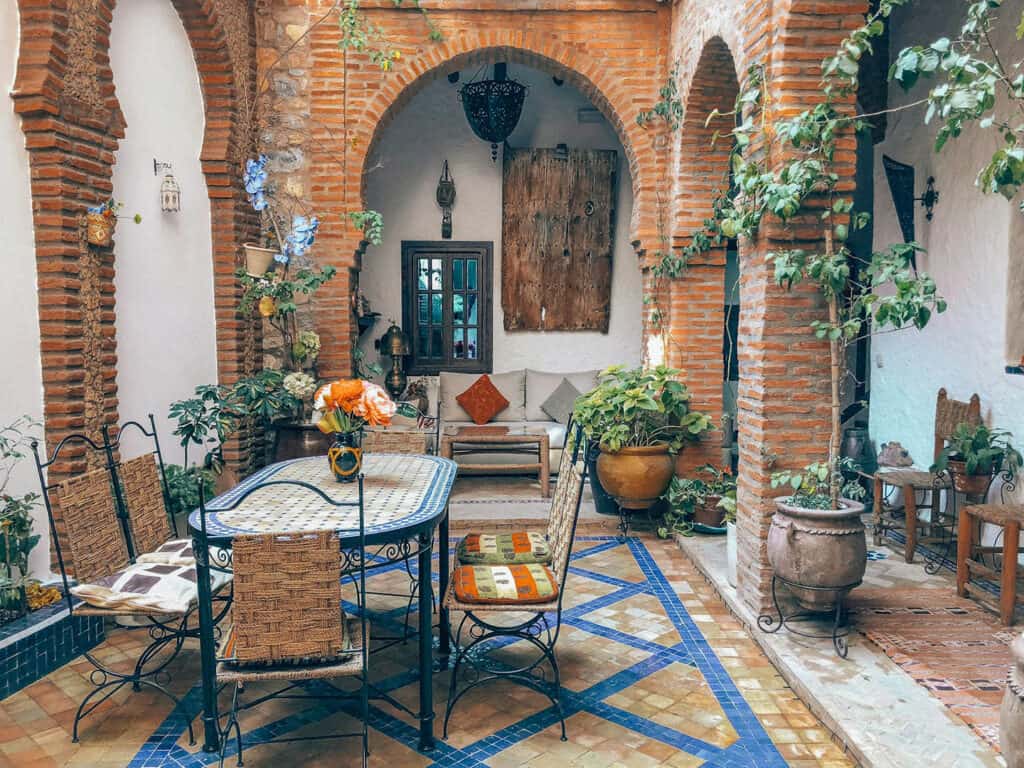 Boho-inspired Moroccan interior design.