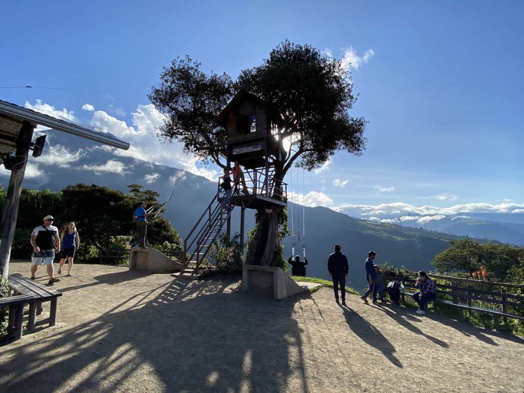 La Casa del Arbol, treehouse landmark in Baños, Ecuador