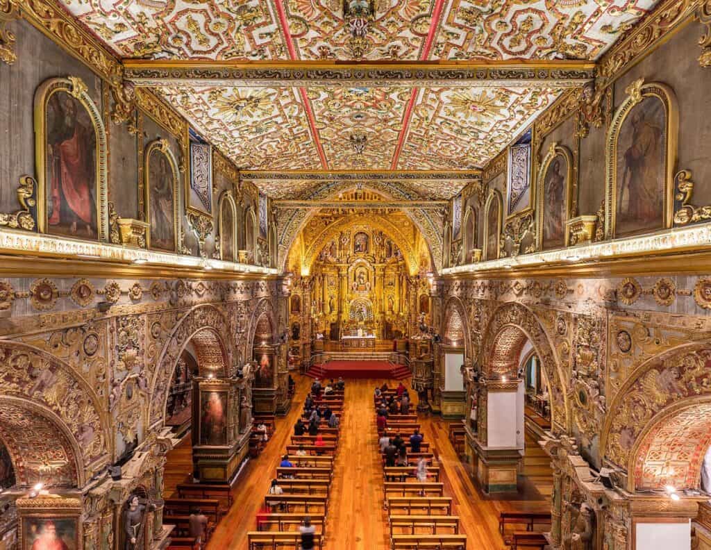 Interior of San Francisco Catholic Church in Quito