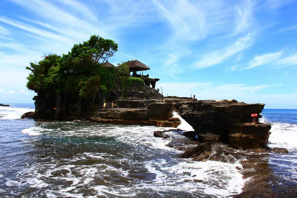 Tanah Lot Temple on the sea.