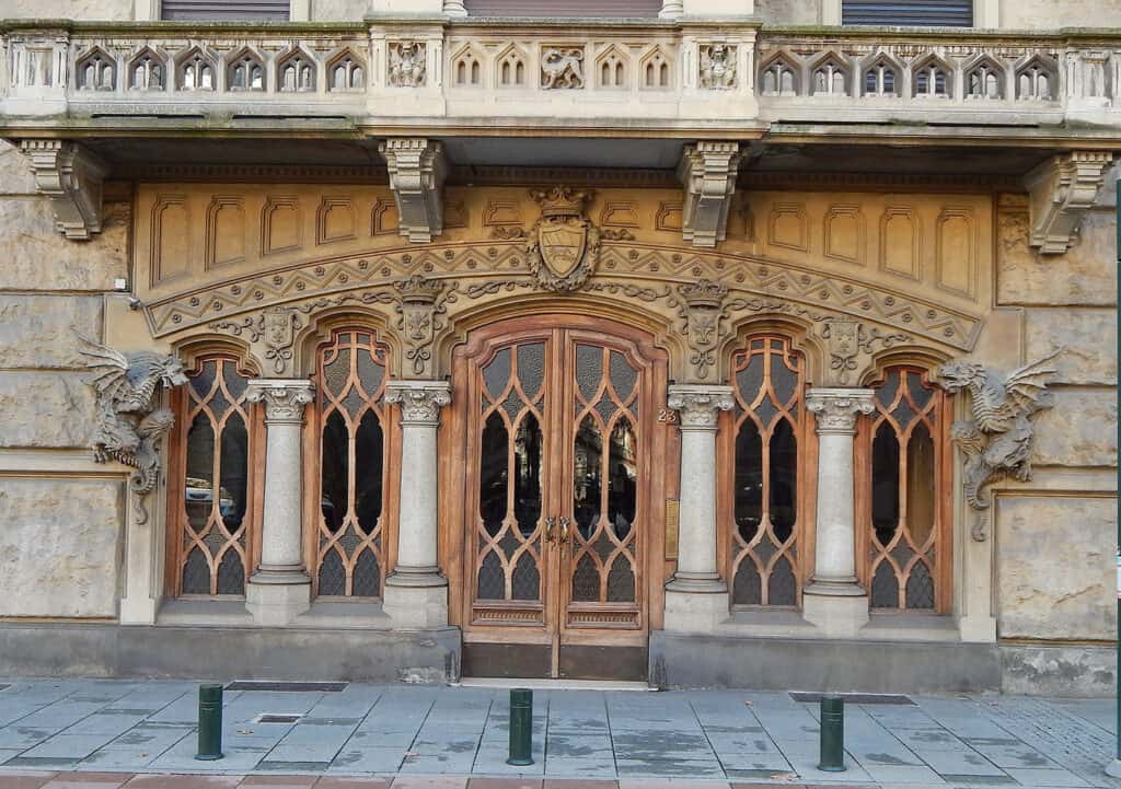 Liberty-style facade of Palazzo della Vittoria in Turi