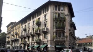 Palazzo della Vittoria in Turin, Italy, with Liberty-style architecture.