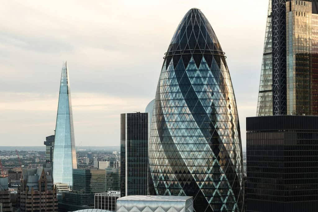 Gherkin and The Shard, London skyline