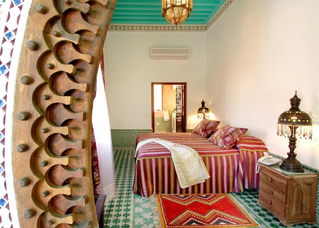 Moroccan-style bedroom with traditional decor