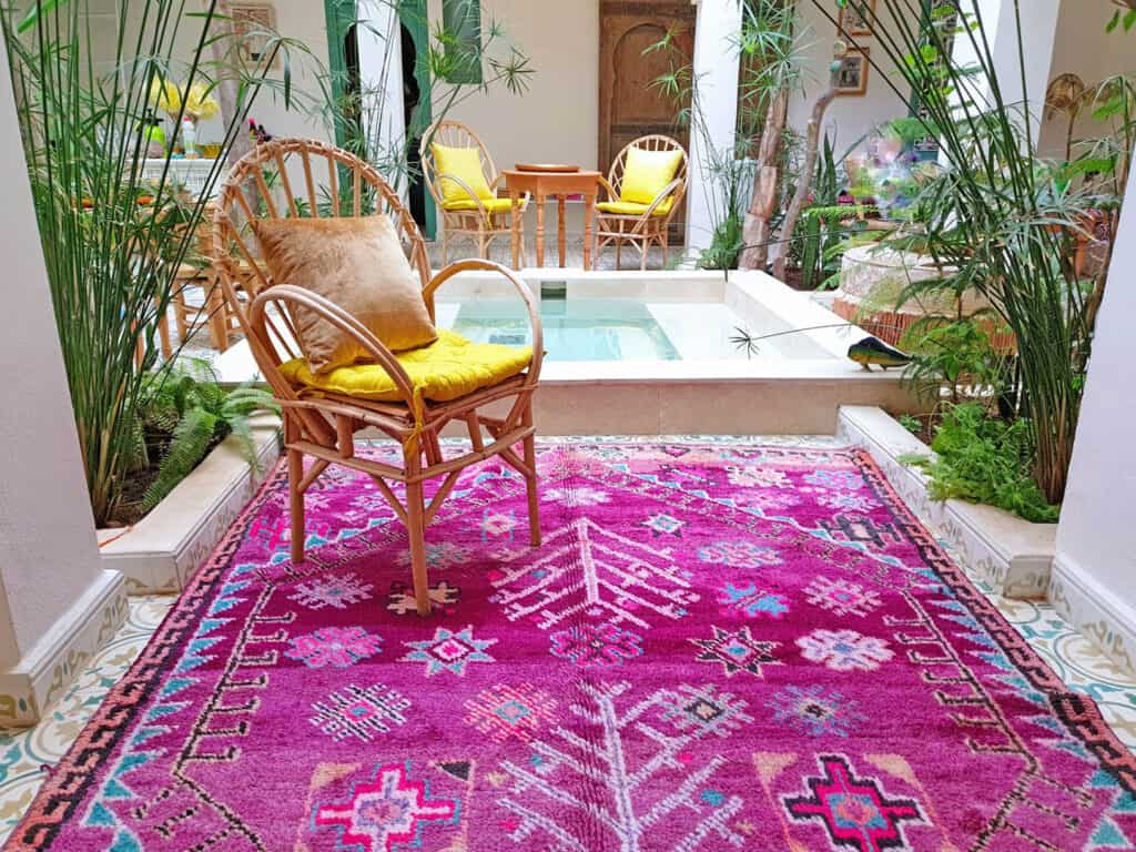 Traditional Moroccan rug in a Moroccan-style interior