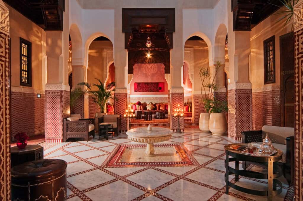 Luxurious interior of the Royal Mansour Marrakech