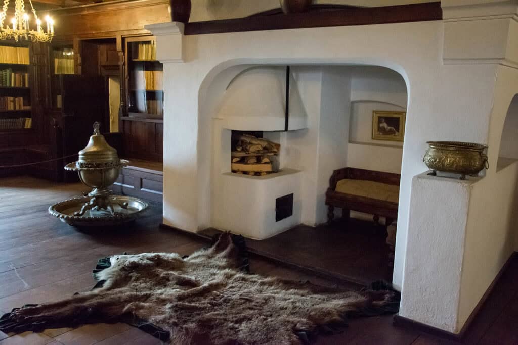 Elegant interior spaces of Bran Castle.