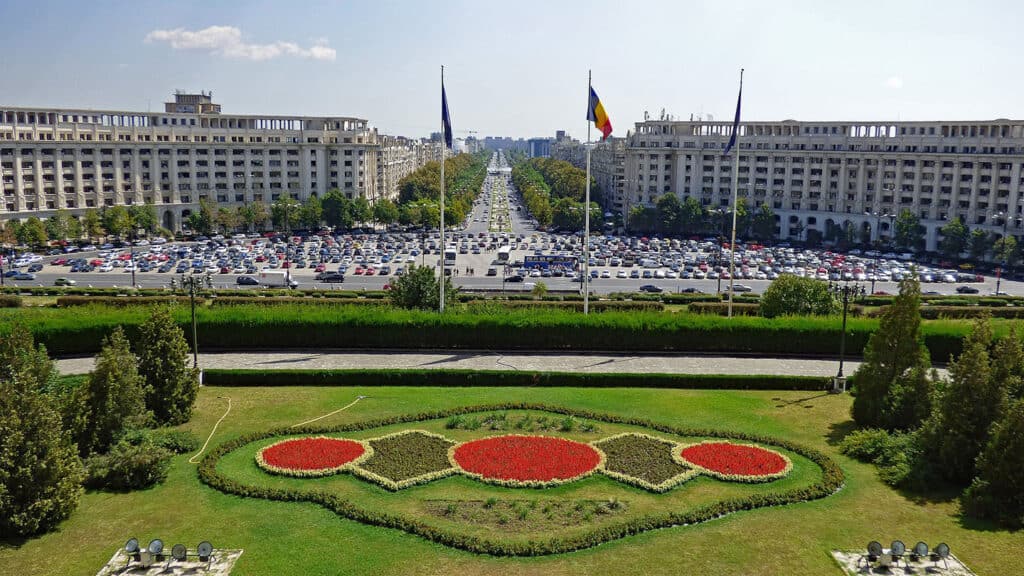 View from the Palace of the Parliament in Romania.