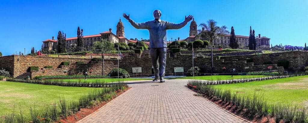 Panoramic view of Nelson Mandela Statue at the Union Buildings