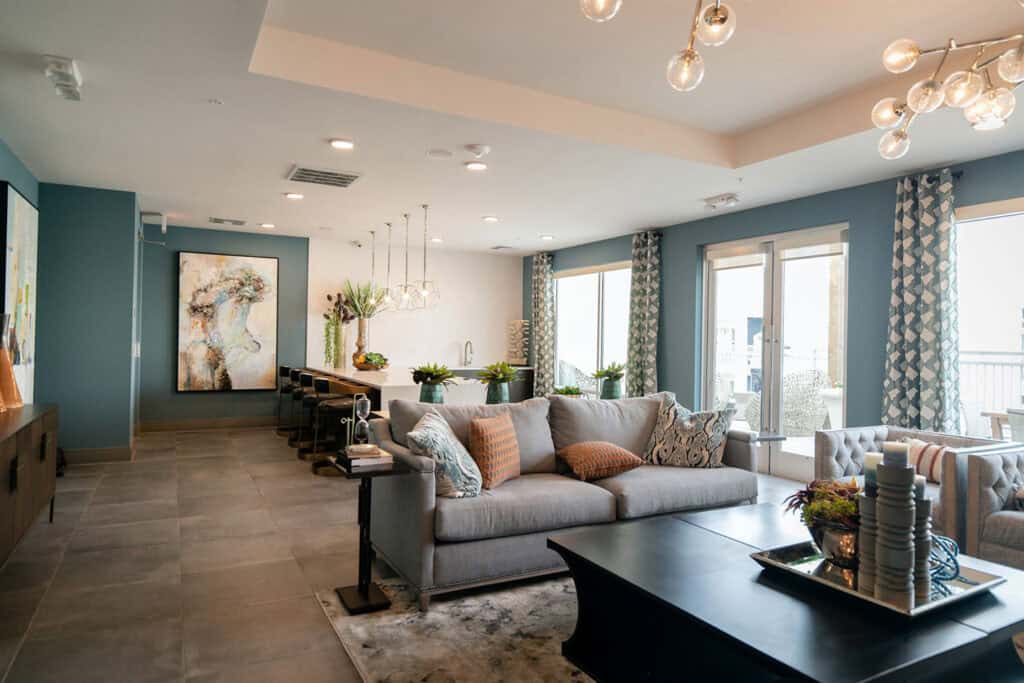 Living room with balanced light and shade