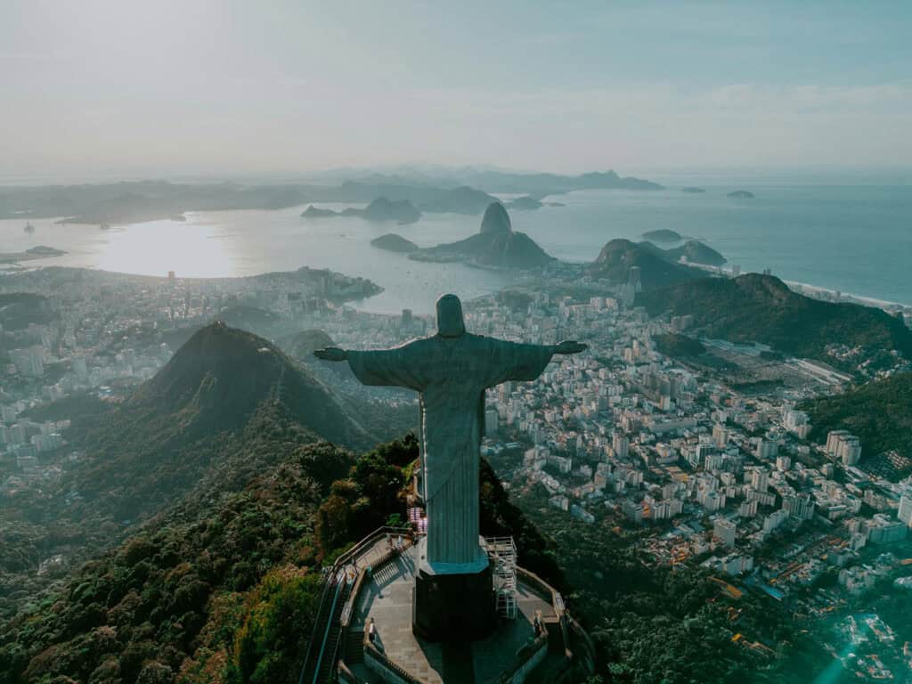 Christ the Redeemer statue in Rio de Janeiro, Brazil.