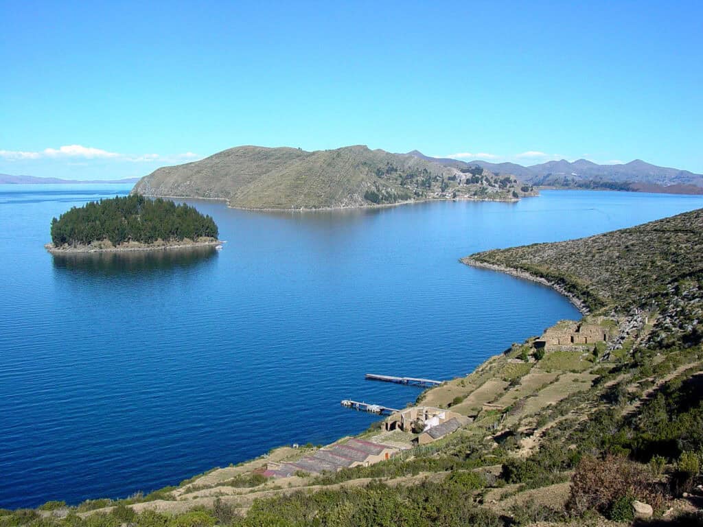 Lake Titicaca, on the Peru-Bolivia border.