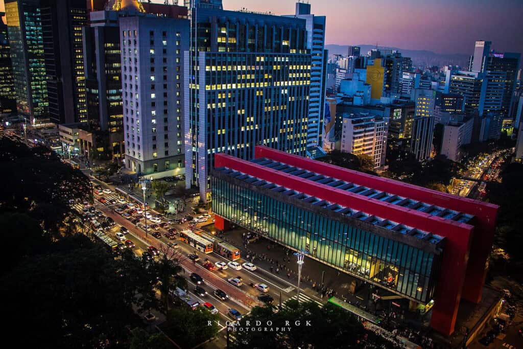 São Paulo Museum of Art (MASP) with its elevated, red structure.