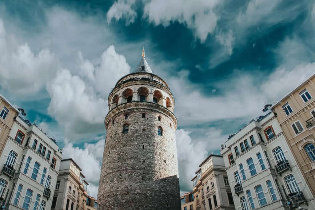 Galata Tower, a historic stone tower in Istanbul.