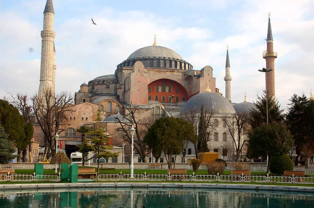 Hagia Sophia, the historic monument in Istanbul, Turkey.