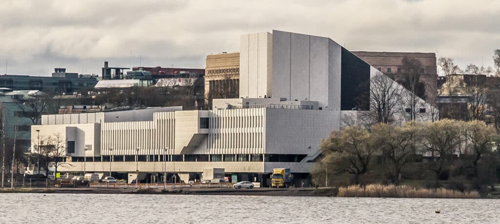 Finlandia Hall's contemporary design in Helsinki.