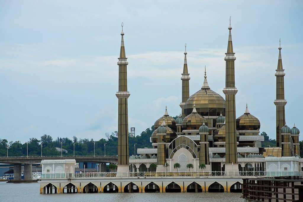 Crystal Mosque with its stunning glass and steel architecture.