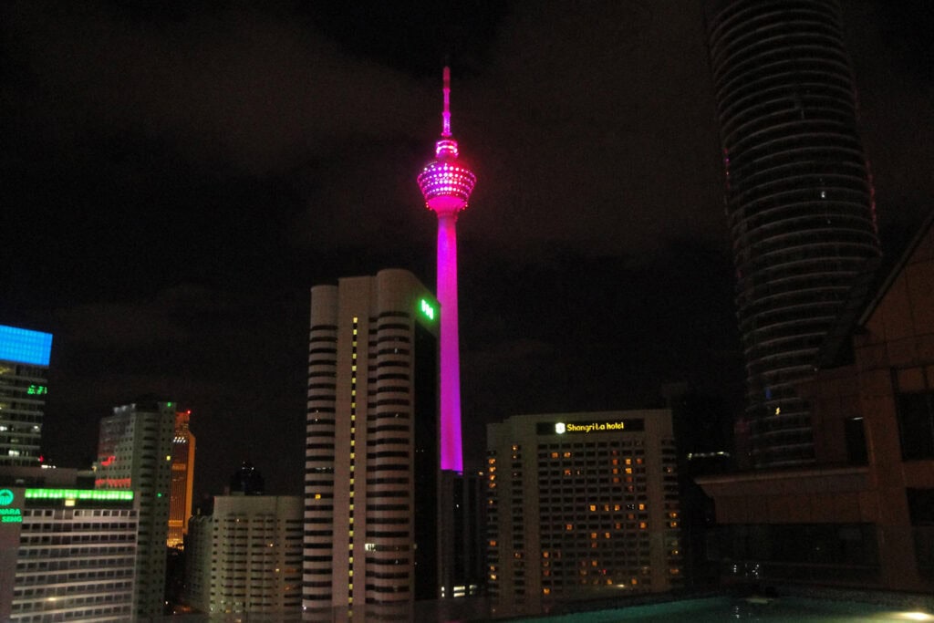 KL Tower towering over Kuala Lumpur's skyline.