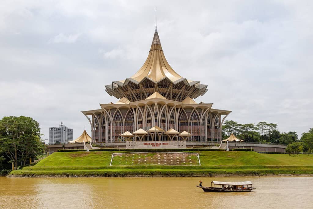 Sarawak State Legislative Assembly Building in Kuching, Malaysia.