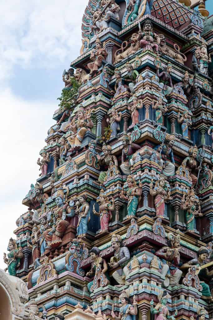 Intricate carvings at Sri Maha Mariamman Temple.